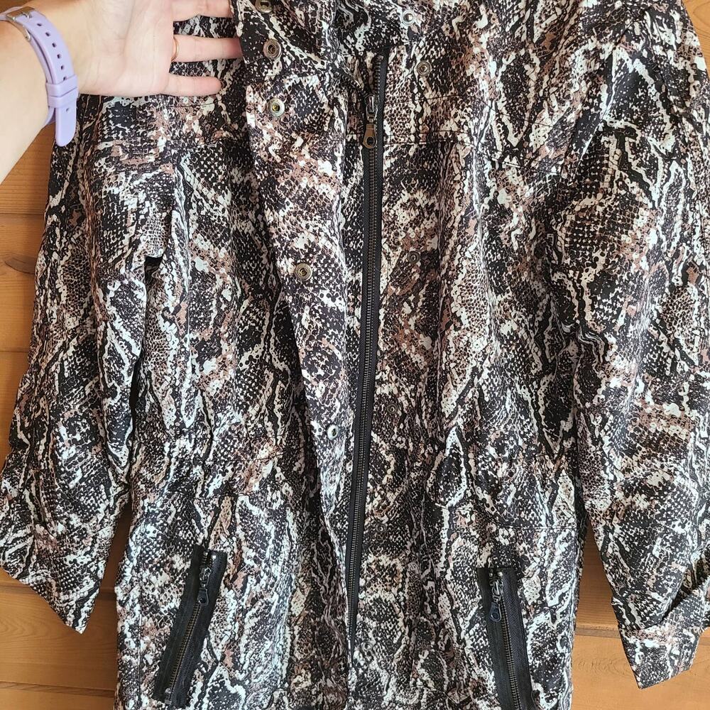 Soft Surroundings Jacket Utility Viper Coat Snakeskin Convertible Collar Top S - Picture 4 of 7